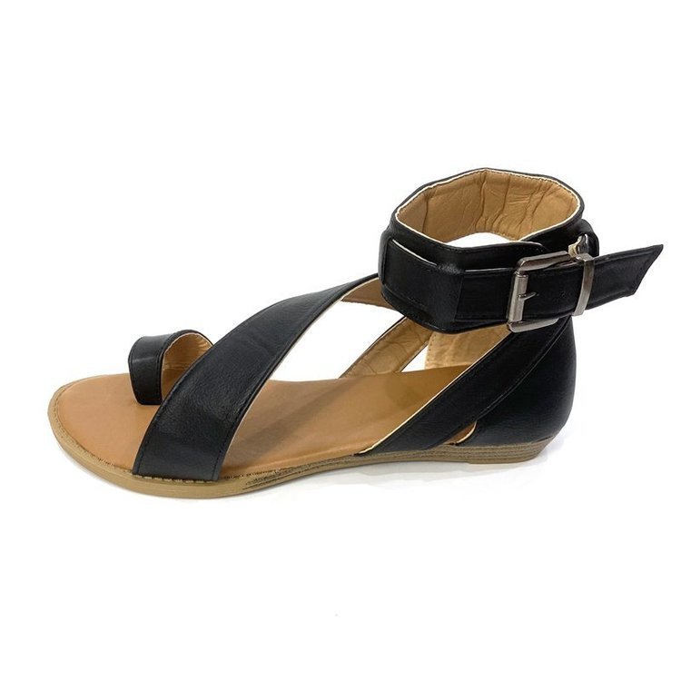 Hollow Flip Flops Retro Solid Color Strappy Sandals - Image 5