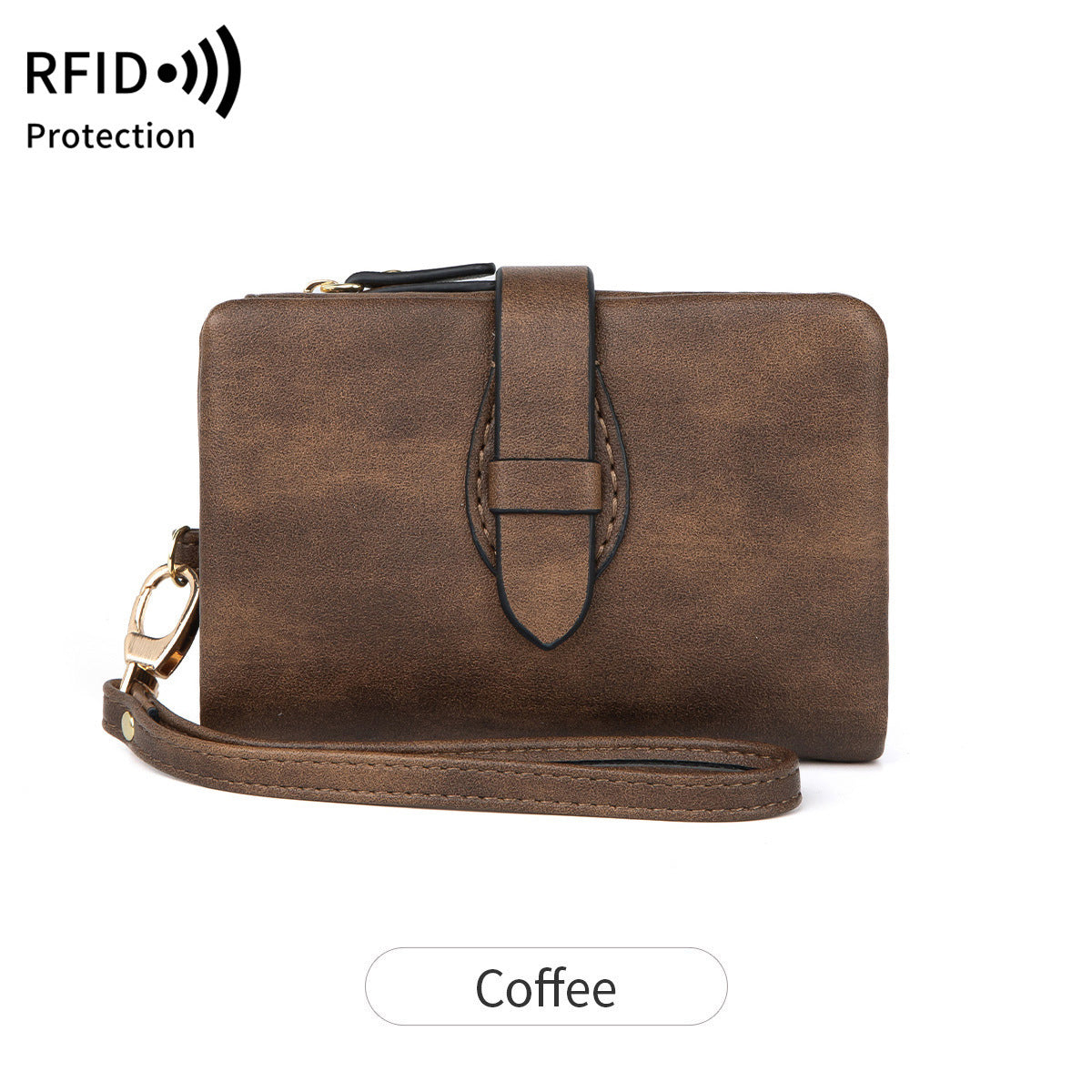 RFID Women's Wallet Soft Leather Solid Color 70 Off Short Style - Image 7