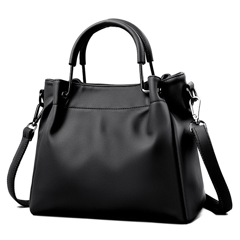 Leisure Soft Leather Bucket Bag Commuting To Work - Image 4