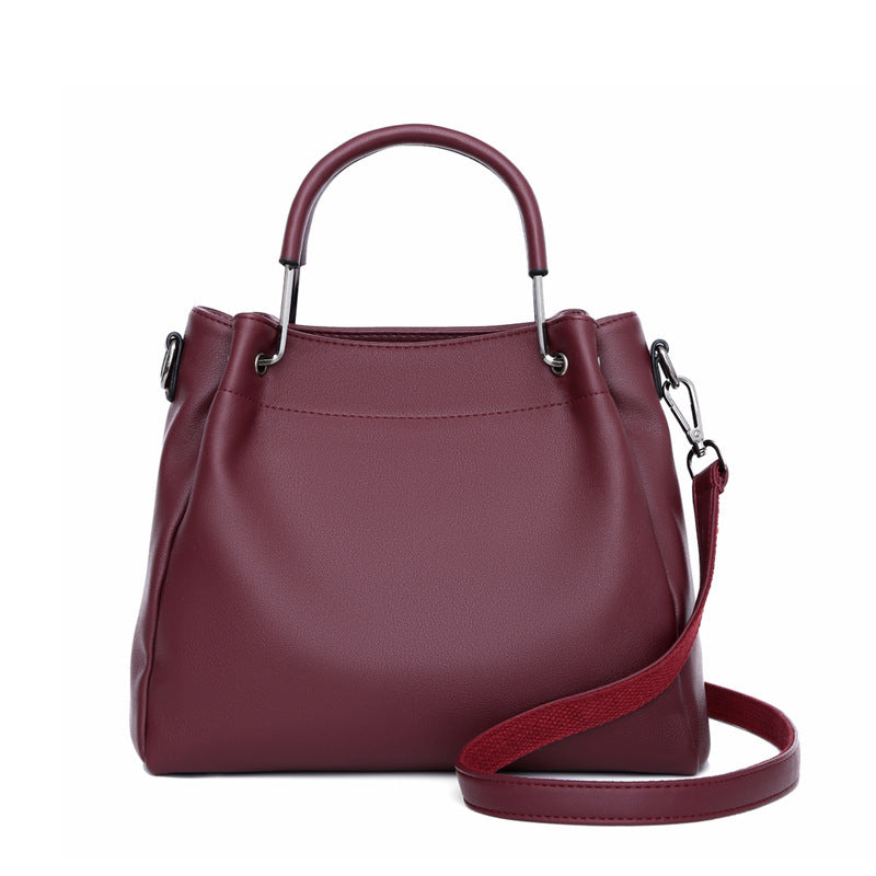 Leisure Soft Leather Bucket Bag Commuting To Work - Image 8