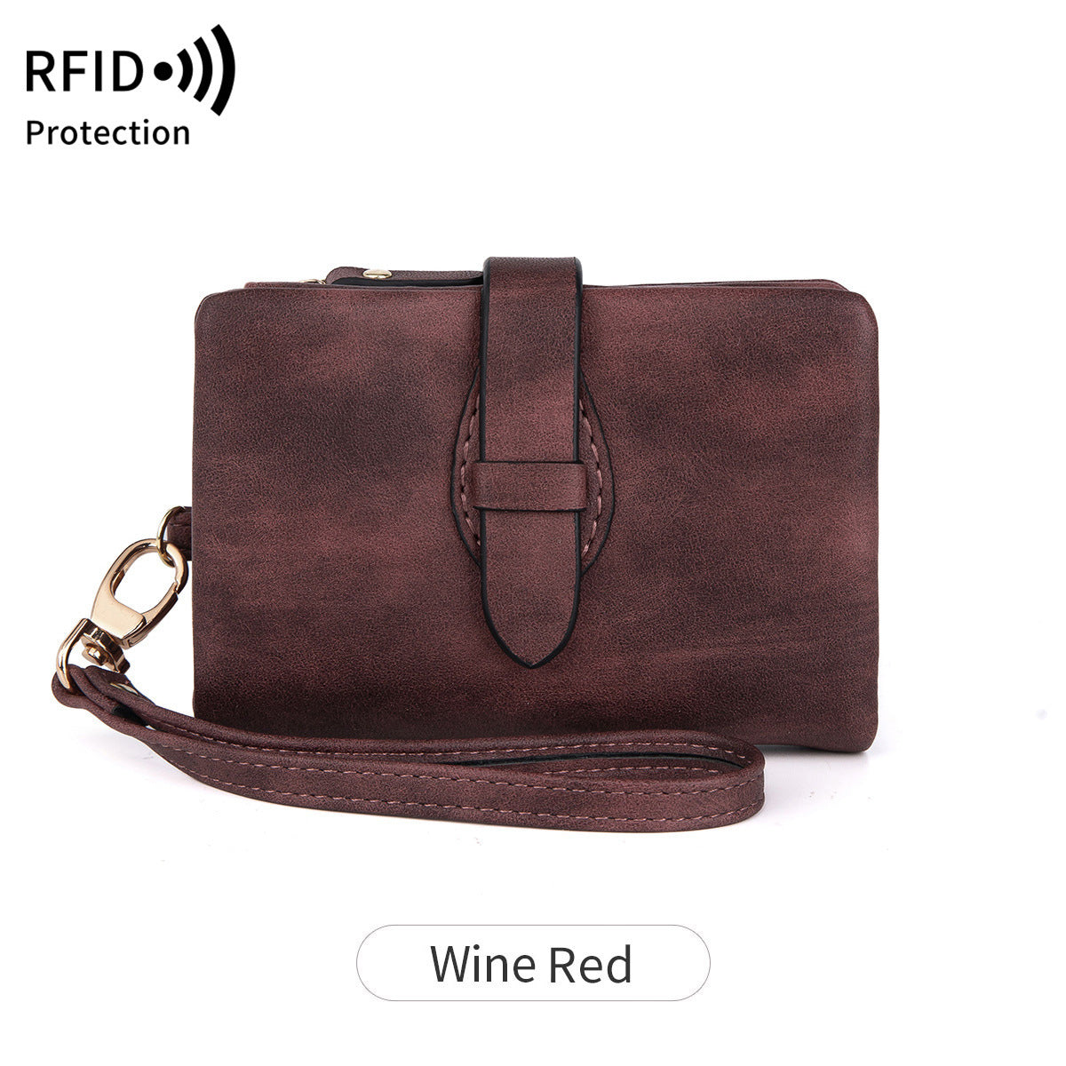 RFID Women's Wallet Soft Leather Solid Color 70 Off Short Style - Image 12