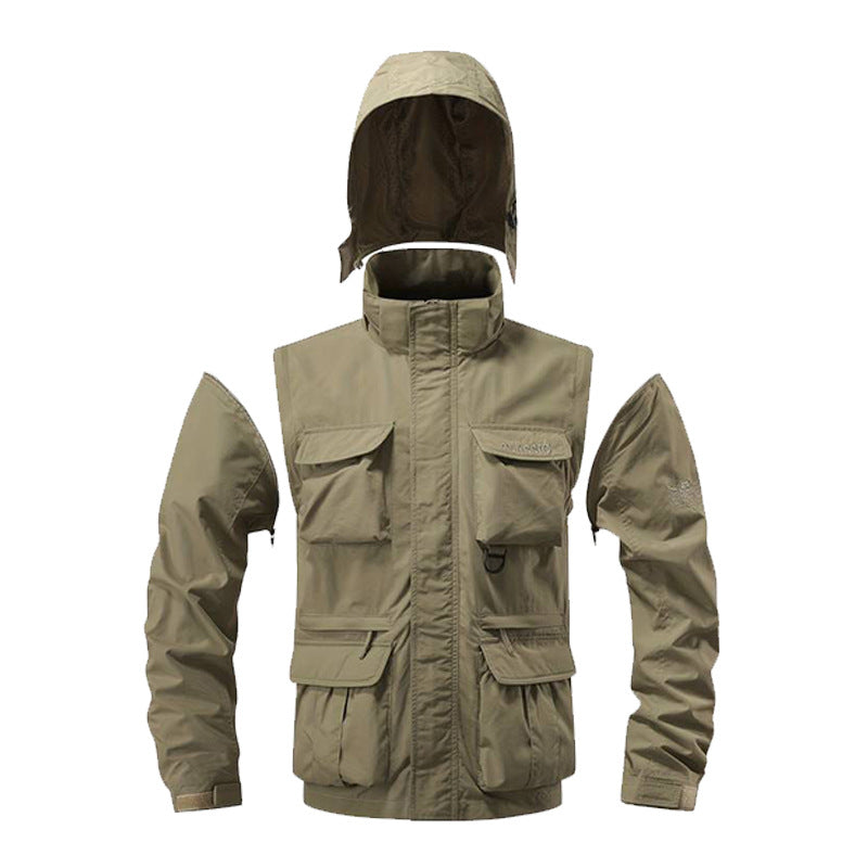 Outdoor Windproof Shell Loose Casual Multi-pocket Workwear Jacket - Image 4