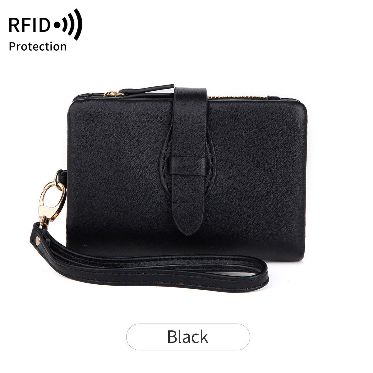 RFID Women's Wallet Soft Leather Solid Color 70 Off Short Style - Image 6